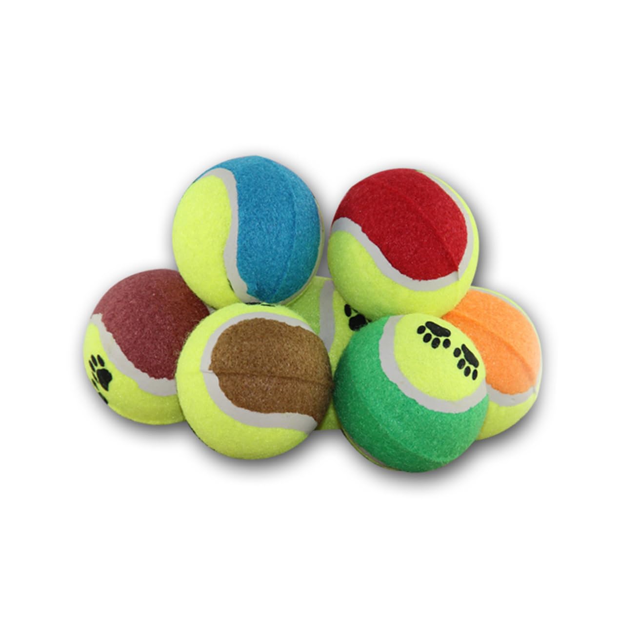 minkissy 12stücke Tennisbälle für Hunde mit Pfotenmotiven Kauspielzeug für Haustiere Katzen und Welpen Spielspaß zur Abwechslung Zufälliger Stil
