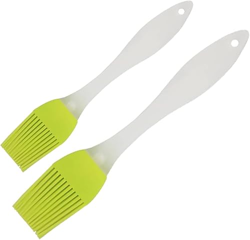 Juego de 2 cepillos de silicona para repostería, 6.5 pies (pequeño) y 8.1 pies (mediano), ideal para aplicar aceite, mantequilla, adobos, untar y