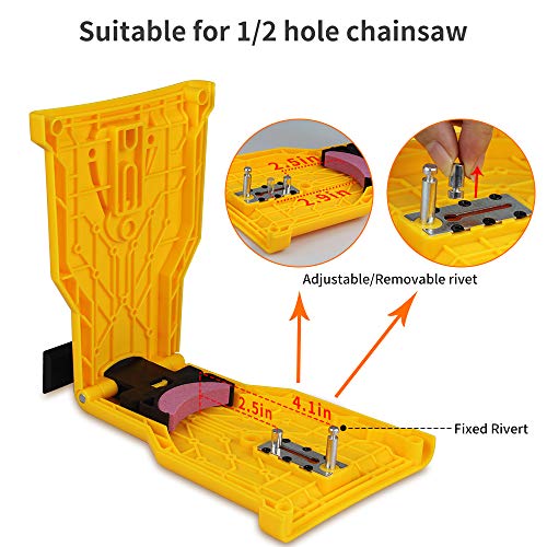 SDMS Chainsaw Sharpener, Portable Chain Saw Blade Teeth Sharpener Work Sharp Fast-Sharpening Stone Grinder Tools Suitable for 14/16/18/20 Inch One/Two Holes Chain Saw Bar