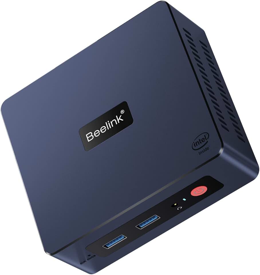 Beelink Mini S: Mini PC Intel 11ª geração 4 cores N5095, 8GB DDR4 RAM, 256GB SSD, Windows 11 Pro, Dual HDMI 4K UHD, Gigabit Ethernet, Dual WiFi/BT, VESA