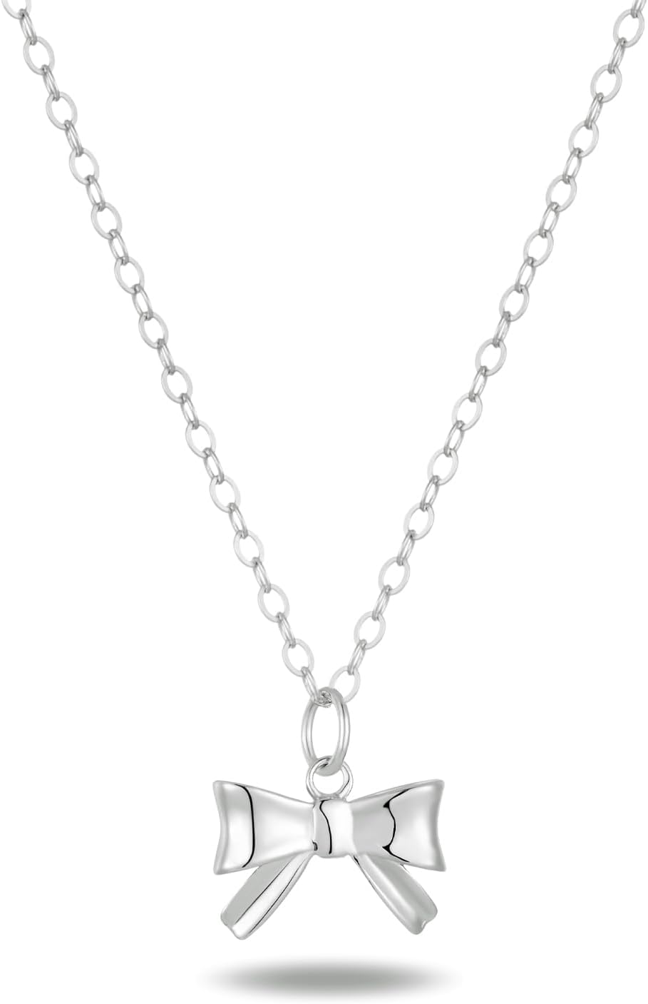 Sterling Silver Necklaces for Women Bow Necklace Cute Bowknot Pendant Dainty Chain Choker Necklace Trendy Jewelry Gift - Image 2