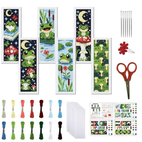 Marque-page point de croix 11CT avec motif estampé facile à broder