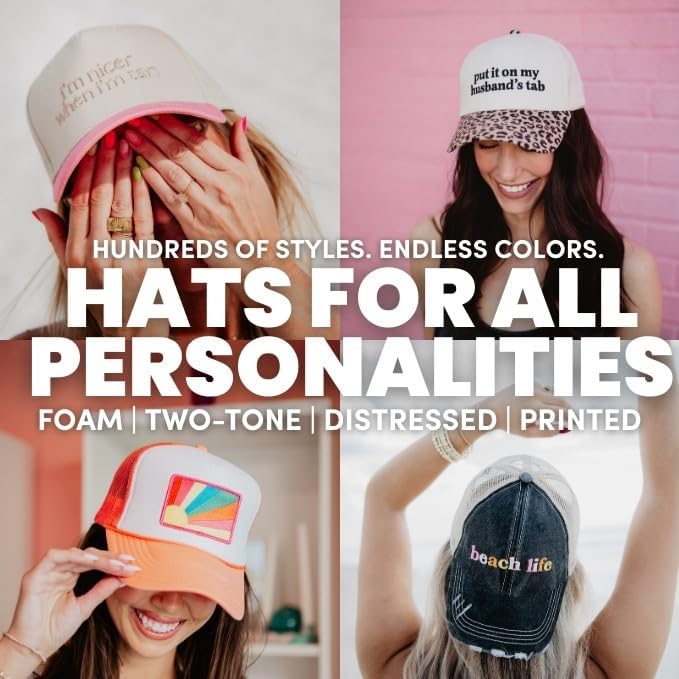 KATYDID Boat Hair Don’t Care Baseball Cap - Trucker Hat for Women - Stylish Cute Sun Hat Pink - Image 6