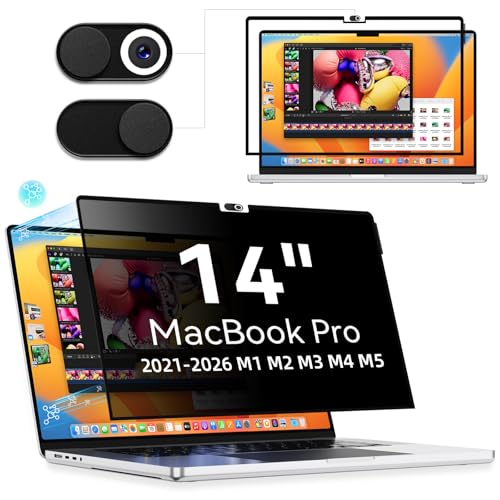 Filtre de confidentialité pour MacBook Pro 14 pouces amovible anti-regard écran tactile 14,2"