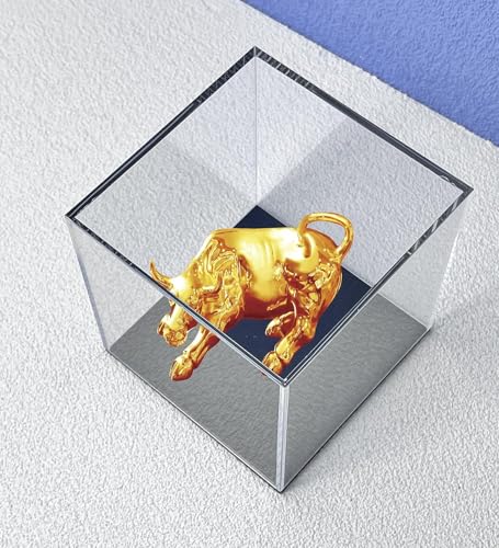 Image of Clear Acrylic Display Case for Collectibles - Self Assemble Transparent Showcase Box | Glass Alternative for Action Figures | Toys | Organizer for Home Display (4x4x4 Inches)