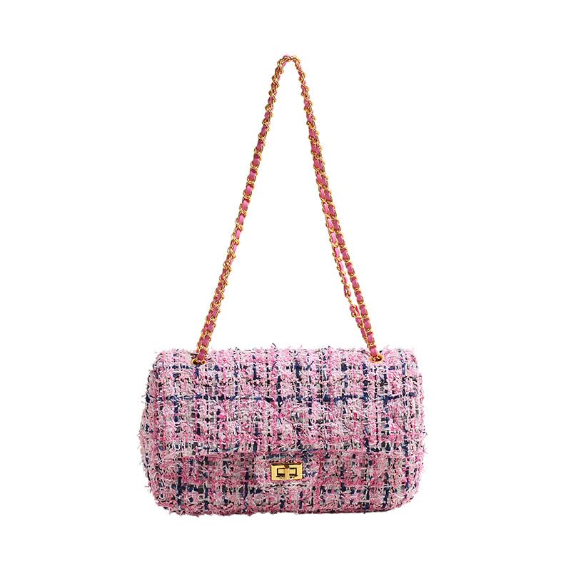 Amazon.co.jp: [AVANCE] ツイード チェーン ショルダーバッグ