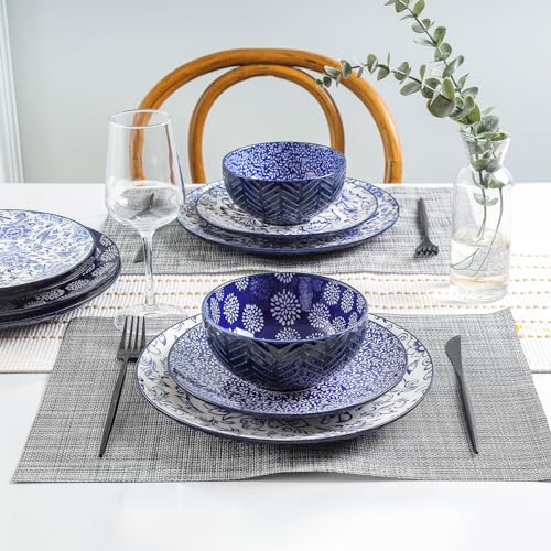 Selamica-Embossed-Dinnerware-Sets-12-Piece-Ceramic-Dishes-set-for-4-Kitchen-Plates-and-Bowls-Sets-Microwave-Dishwasher-Safe-Housewarming-Gift-Blue