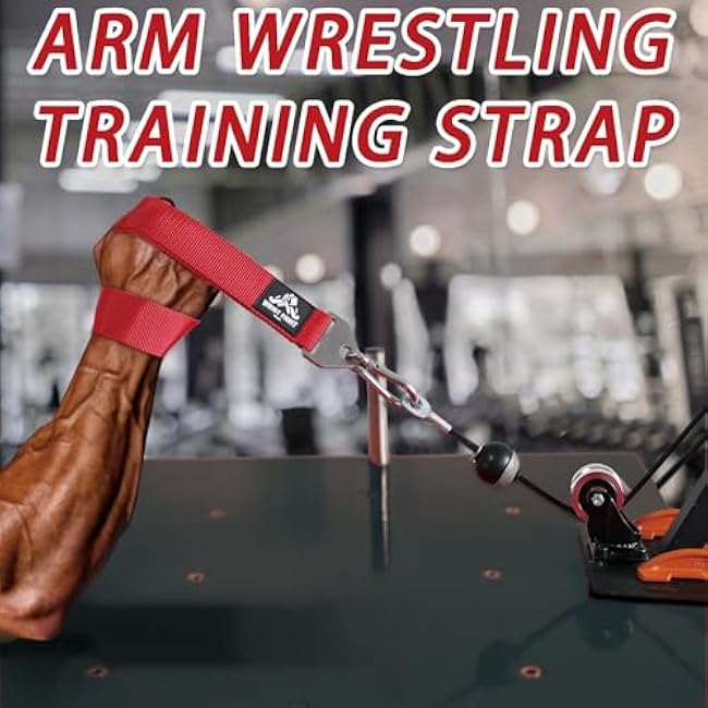 Heavy-Duty Arm Wrestling Training Strap for Pronation Strength with Stainless Steel Buckle and Carabiner ¨C Wrist and Grip Strengthener