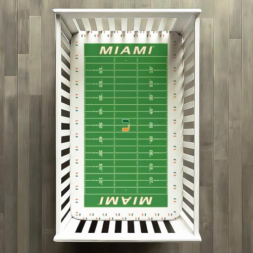 STADIUMSHEETS Day1Fans Officially-Licensed Fitted Crib Sheet (Miami Hurricanes)