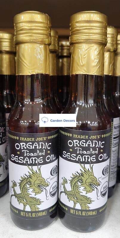 Trader Joe's Aceite de sésamo tostado orgánico 5fl oz 5.0 fl oz (dos botellas)