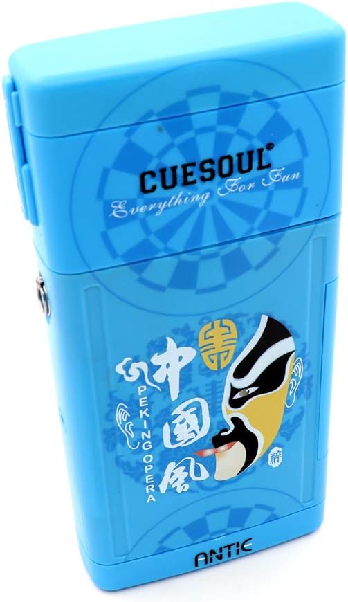 CUESOUL ANTIE Hard Dart Case with Peking Opera Mask Design and Dart Flights Case for Your Choice