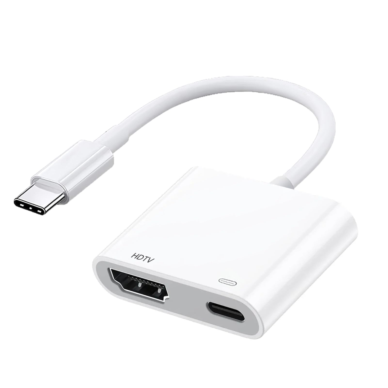 USB C to HDMI Adapter, 1080p 4K Converter With Charging 2-In-1 Type C To HDMI Converter With TV HDTV Monitor Projector Video Audio Sync Screen Cable for iPhone Mac Samsung Huawei HP