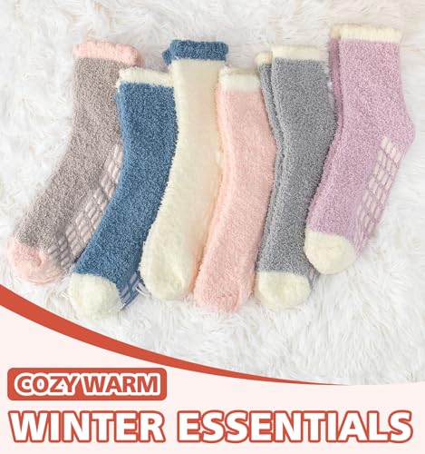 Image of Slipper Socks for Women Men Grip Hospital Socks with Grips Fuzzy Non Slip Warm Womens Gifts