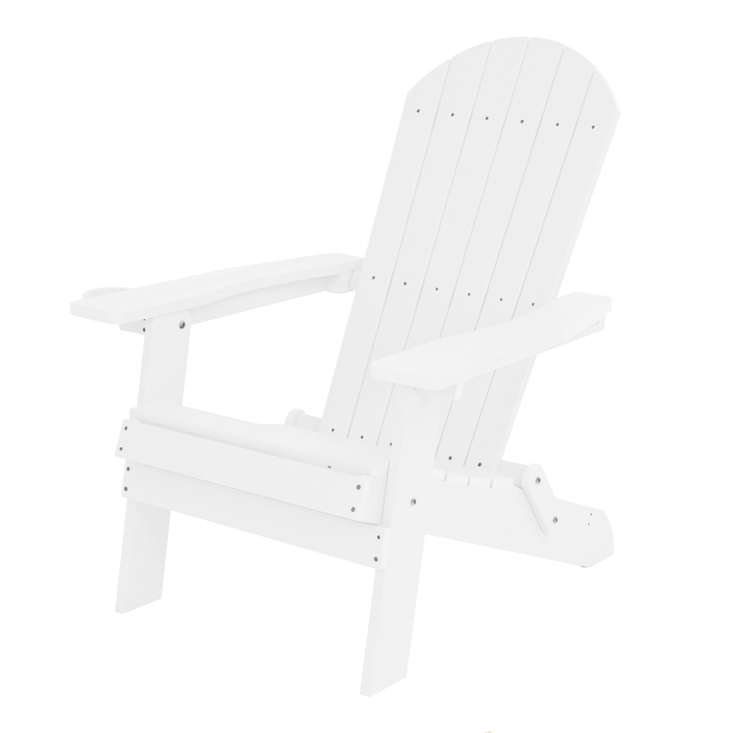 AXI Claire Adirondack chair in white plastic | Garden chair/plastic deck chair for 1 person with armrests and high backrest | 84.5 x 77 x 95.5 cm