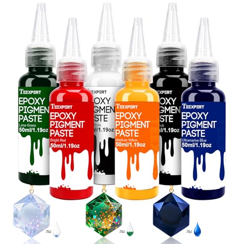 Teexpert Epoxidharz-Pigmentpaste, 300 ml Hochkonzentriert und leicht zu mischen 6 Farben Opakes flüssiges Epoxidharz-Farbstoffset zum Färben von Harz, für Harz-Epoxidharz-Kunstmalerei und DIY-Projekte Teexpert Epoxidharz-Pigmentpaste, 300 ml Hochkonzentriert und leicht zu mischen 6 Farben Opakes flüssiges Epoxidharz-Farbstoffset zum Färben von Harz, für Harz-Epoxidharz-Kunstmalerei und DIY-Projekte