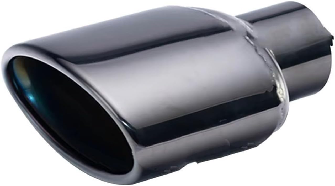 排気ミッドリンクパイプ ステンレス鋼ブラックエキゾーストテールパイプ 57 ミリメートルユニバーサル車オーバル圧延マフラースロートエ