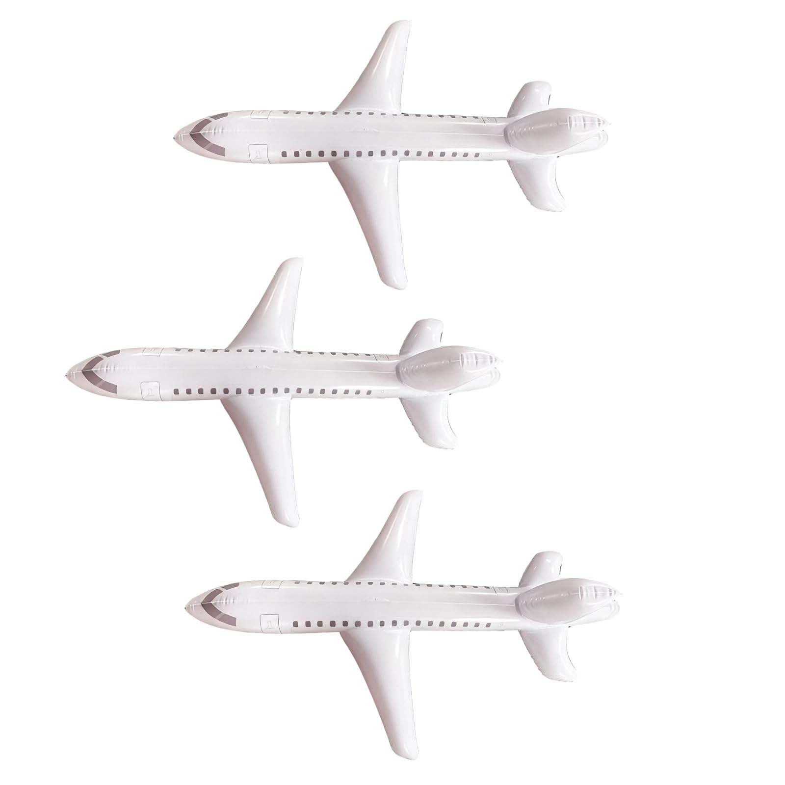 Lot de 3 ballons gonflables en forme d’avion, décor aviation en PVC, modèle d’aéronef, jouet gonflable pour enfants, cadeau de fête, bouée de piscine, pour anniversaire et jeux d’eau