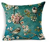 Oil Painting Hundreds of Birds Cotton Linen Throw Pillow Case Cushion Cover Home Sofa Decorative 18 X 18 Inch（3）