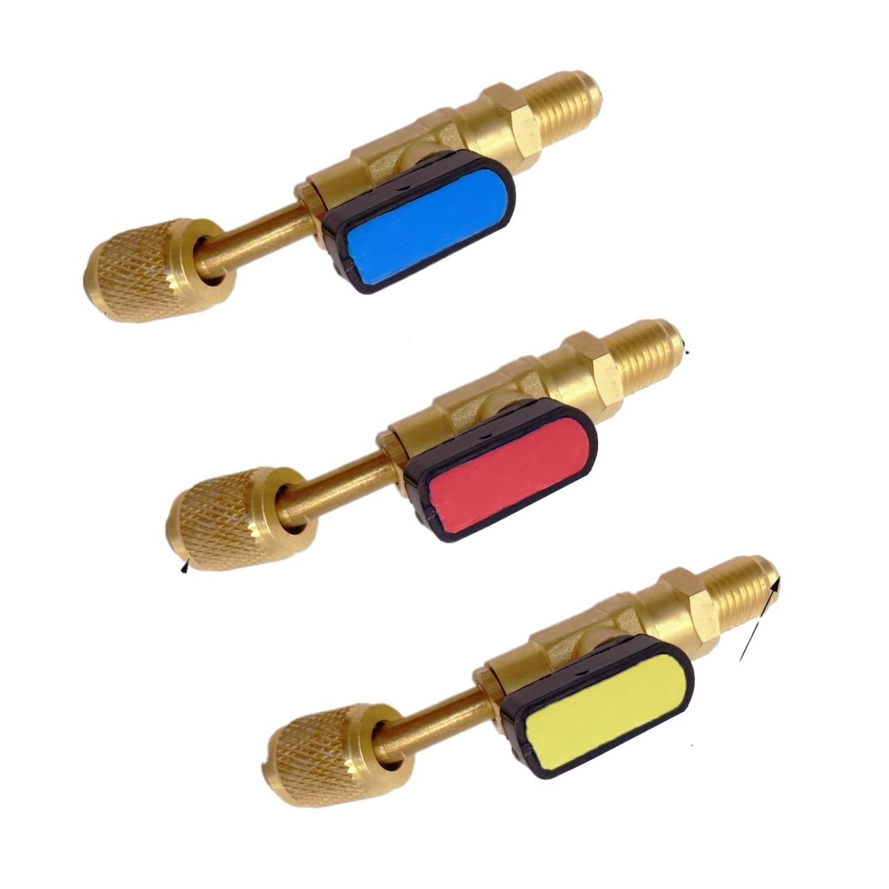 Angled Shut-Off Ball Valve Adapter Air Conditioning Refrigerant Ball Valve Fit for HVAC R134A R22 Charging Hoses Refrigerant