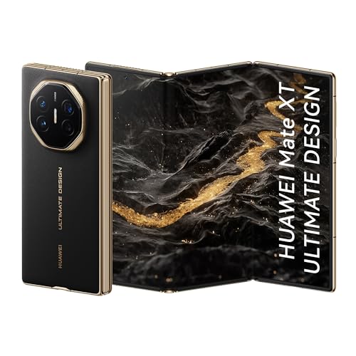 Smartphone, HUAWEI Mate XT ULTIMATE DESIGN, Celular 16GB+1TB, Design Fino com Três Dobras, Tela HUAWEI X-True de Alta Resolução de 10,2 polegadas, Câmera XMAGE de Ultra Abertura, Preto