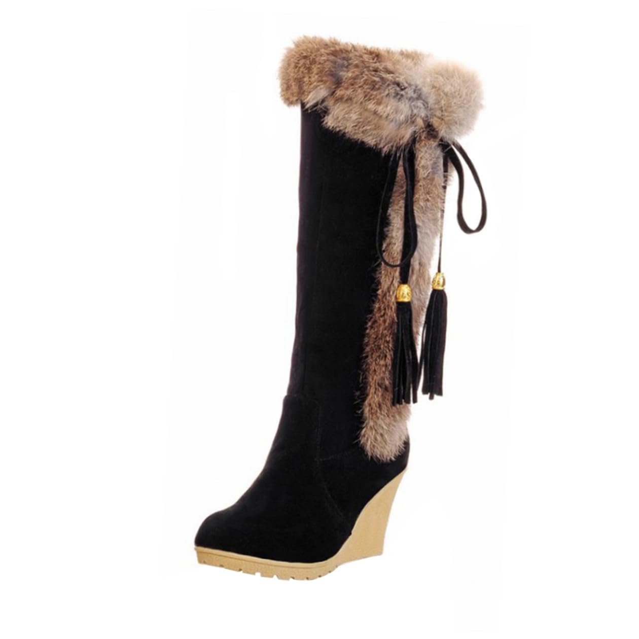ORFOFE Stivali da Neve Alti Donna Imbottiti Caldi Antiscivolo Stivali Invernali Robusti Tacco da Pendio Look Elegante
