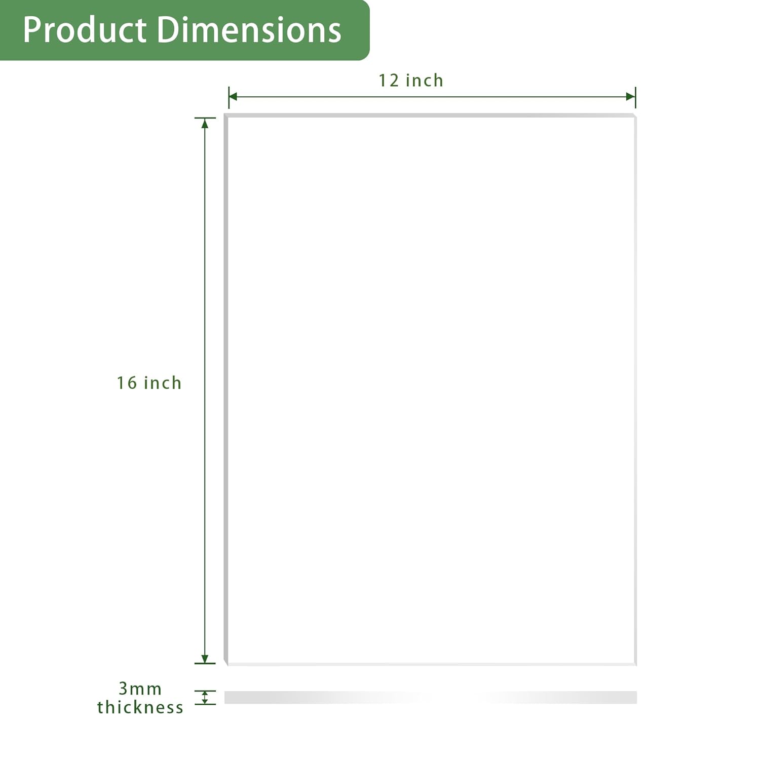 Lesnlok 12 x 16 Frosted Acrylic Sheet 1/8 inch Thick 3mm 2 Piece Bouble Sided Frosted Plexiglass Sheet,Transmittance 86%, for Decoration (2, Frosted Transparent, 12 x 16 x 1/8)