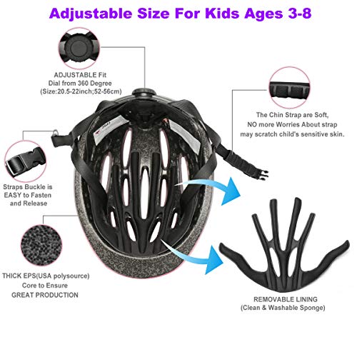Kamugo Bike Helmet Kids Toddler, Girls And Boys Bike Helmet Adjustable Helmet For Age 2-8 Years Old, Multi-Sport Helmet For Cycling Skateboard Skating Scooter Helmet(Purple) #TOP2