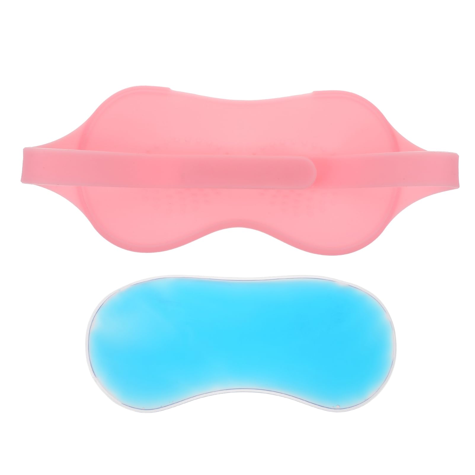 Maschera Occhi in Gel Silicone Rosa per Dormire, Oscurante | Impacco Caldo e Freddo, Set 1 Pezzo, Uso in Viaggio e Treno, Comoda da Indossare