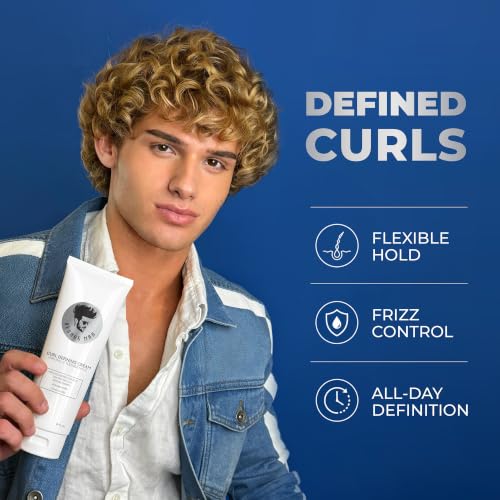 Image of Avenue Man Curl Defining Cream - Unscented Extra Firm Defining Curl Cream for Men with Keratin, Acai & Herbal Extracts - Humidity Resistant, Lightweight Texture - Curly Hair Products for Men