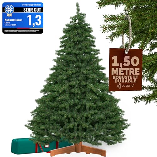CASARIA® Sapin de Noël Artificiel Premium L 150x90cm Support Arbre de Noël Imitation Parfaite densité Branches PE PVC Mix décoration de Noël fête