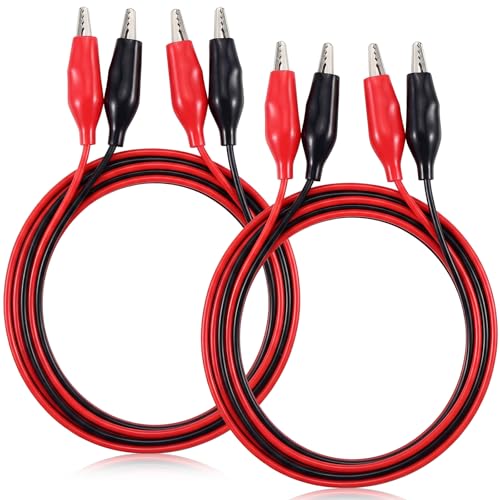 Image of EBOOT 4 Pcs Alligator Clips Electrical, 40 Inches Test Leads with Alligator Clips, Double-Ended Jumper Wires for Electrical Testing, Circuit Connection, Experiment