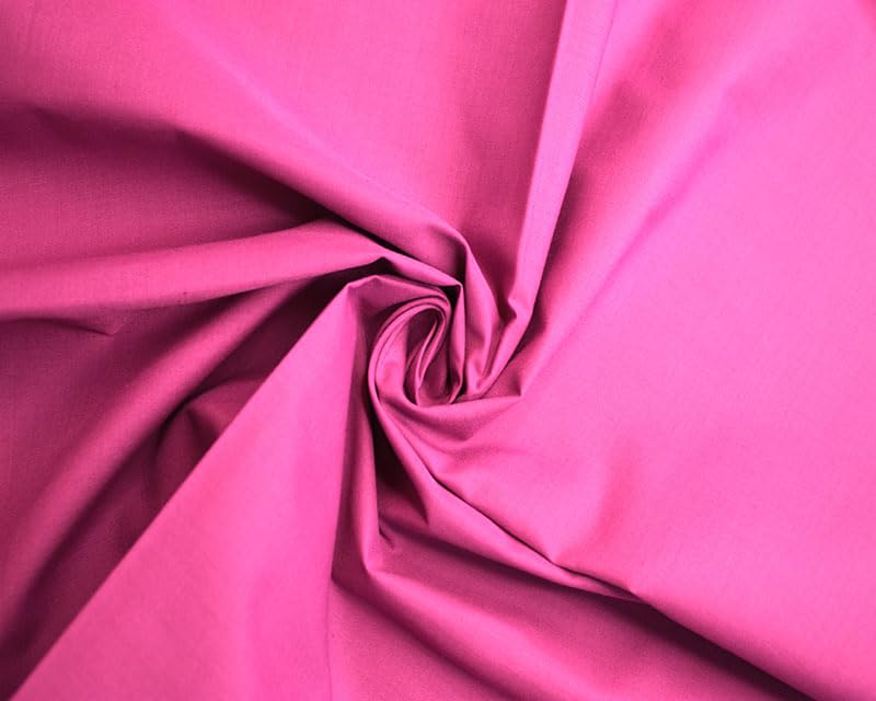 Polycotton -112cm, Durable for Sewing & Dressmaking (Magenta, 3 Meters)