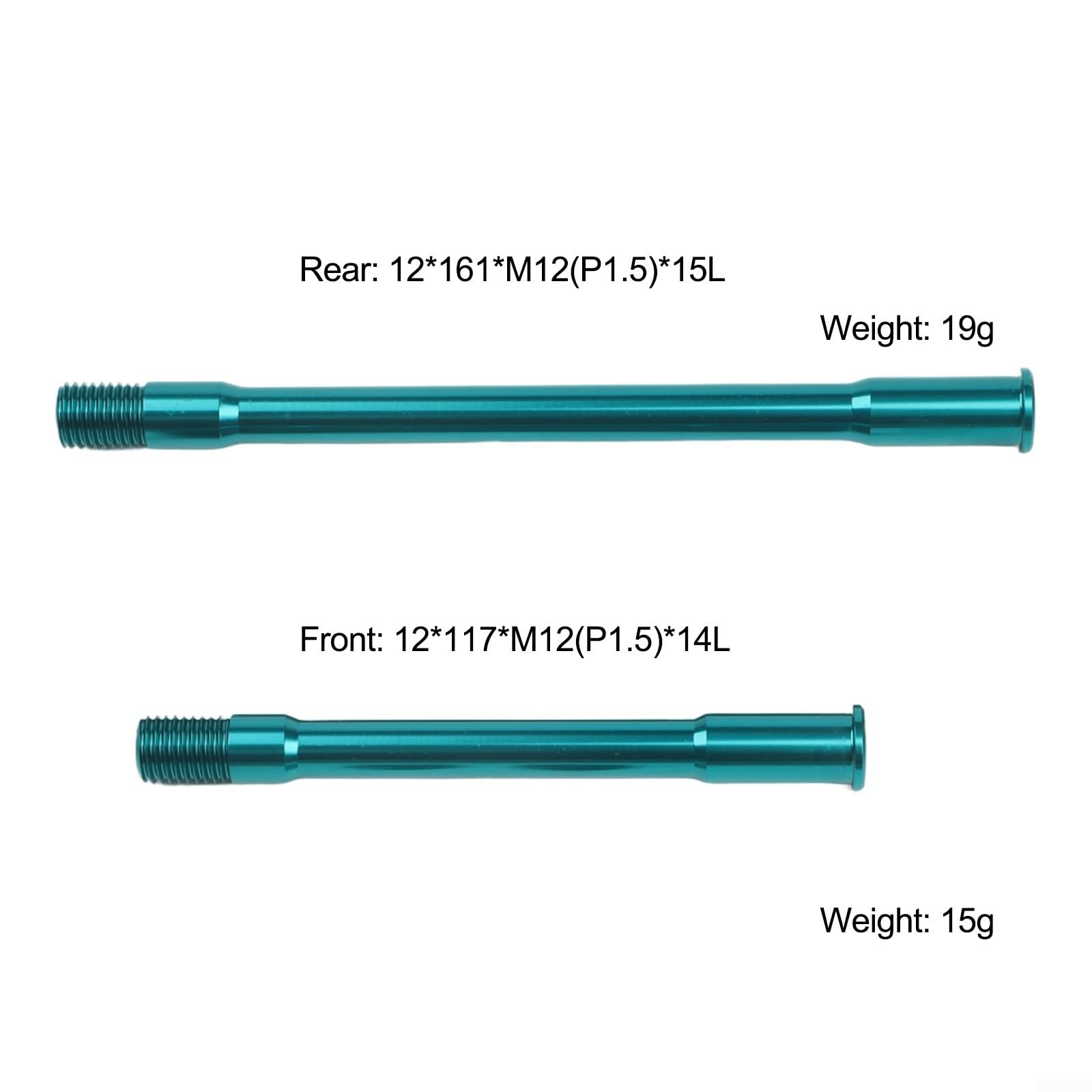 Juego de varillas de eje pasante de ajuste preciso para Giant para Tcr para Propel Revolt Langma y Liv Cycles Hecho de aleación 7075 solo 34 g, peso 12 x 161 mm y 12 x 117 mm, negro (azul)