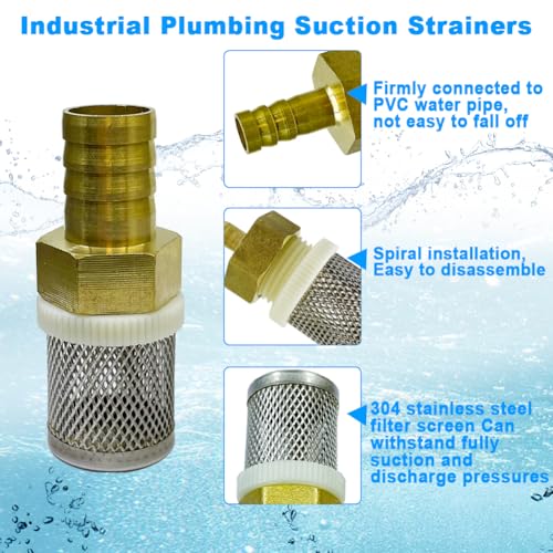 Image of Stainless steel filter copper tube joint 19mm diameter hose connection, garden, swimming pool, fish tank hose filter, Suction Strainers Used to Remove Debris and Reduce Solid Entry(19mm)