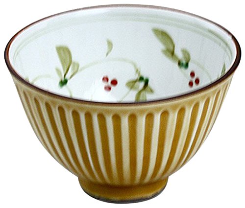 Rice Bowl, Stylish: Arita Ware, Kakubunai Arabesque, Muscular Carved Deep Rice Bowl, Porcelain/Size (Diameter) 4.2 x 2.7 inches (10.9 x 6.9 cm), No: 789208