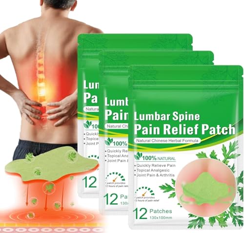 PHFTRCEW Parches Flexiback para el Alivio del Dolor Lumbar, Parches Naturales para el Dolor de Espalda, tiritas térmicas para la Columna Lumbar, Alivio Duradero (36pcs/3box)