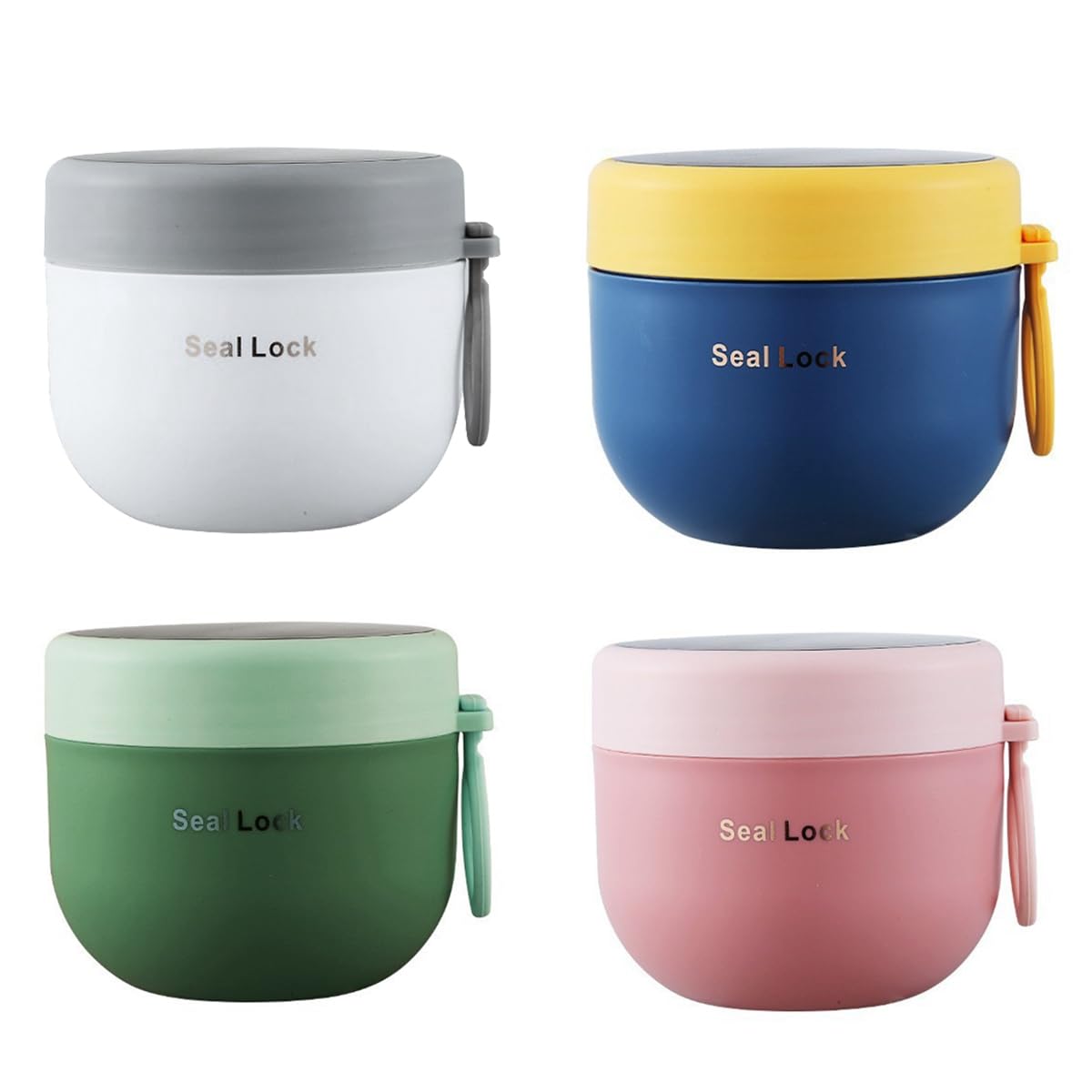 CTRLZS 4 Pcs Oats Containers Leak-Proof Plastic Yogurt Jars 20Oz Portable Overnight Oats Jars with Spoons
