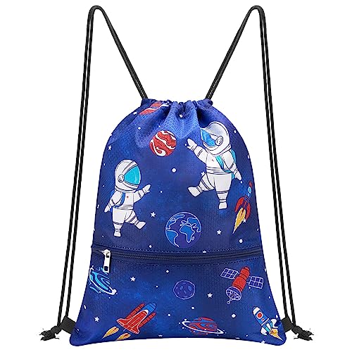 WAWSAM Mochila de Cordón Infantil - Espacio Bolsa de Cordón para Niños Impermeable Bolsa de Cuerdas Escolar de Playa de Viaje de Yoga de Natación Bolsa de Deporte Bolsa Cuerdas