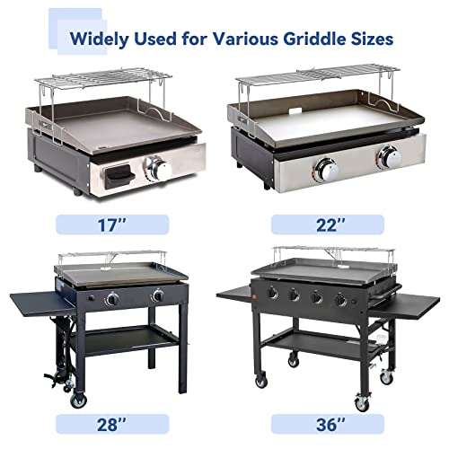 Skyflame Adjustable Griddle Warming Rack For 17" 22" 28" 36" Griddles, Universal Stainless Steel Cooking Grate Bbq Accessories Compatible With Blackstone/Pit Boss/Camp Chef #TOP3