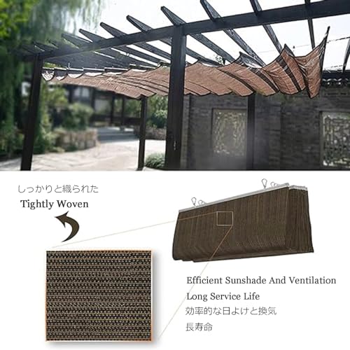 Toile pergola rétractable imperméable et résistante aux UV avec cordes - 8