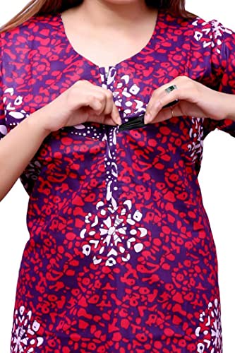 Image of Feeding Nighty in Fine Cotton 2 Side Zips for Feeding Purpose & Neck Buttons for Easy Wearing Soft Cotton Maternity Nighty for Women Feeding Combo Feeding Nighty for Women Cotton Combo of 2Pcs