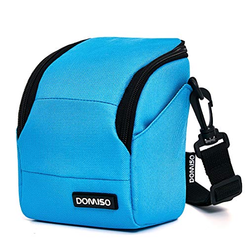 DOMISO - Funda para cámara de fotos con correa desmontable para Canon EOS M50 M5 M6 PowerShot SX540 SX70/SONY a5100 a6000 a6300 a7/Nikon COOLPIX B500 B700/OLYMPUS E-PL8 E-PL9, color azul