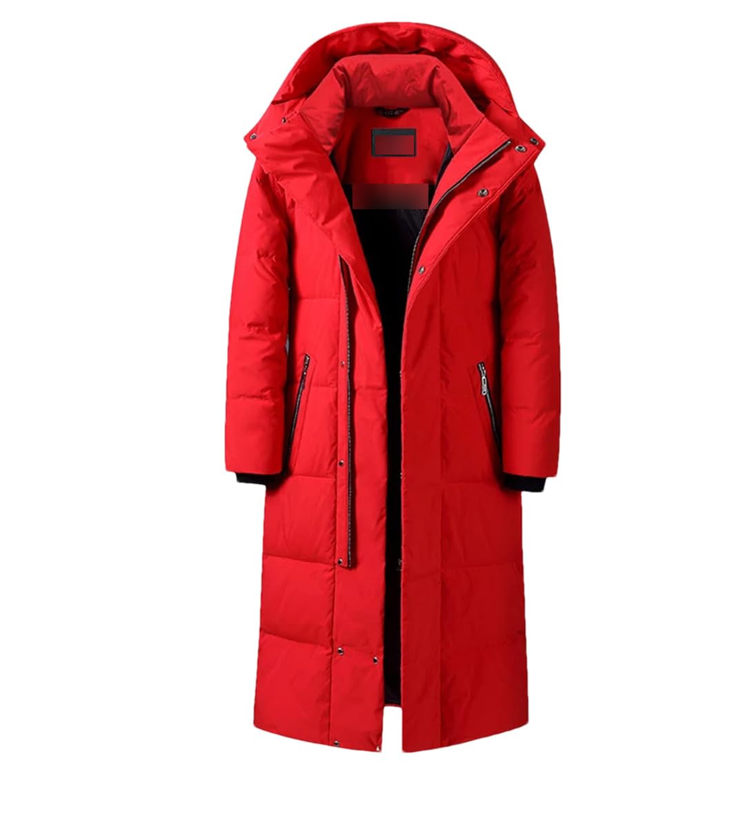 Suwequest Piumino invernale resistente al freddo uomo donna lungo inverno caldo moda parka, Rosso, XXL