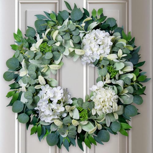 22 Spring Summer Eucalyptus Wreath for Front Door Porch