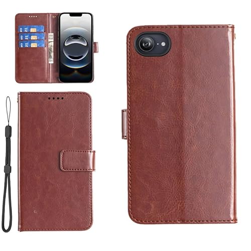 【KSK】iPhone 16E(6.1インチ)対応 手帳型 ケース カード(ブラウン)アイフォン 16eあいほん16E収納 レザー 携帯カバー 銀行カード現金 スマホケース ネット スタンド 防塵 防水 スマホケース全面保護 耐摩擦手触りが良い耐衝撃 高級