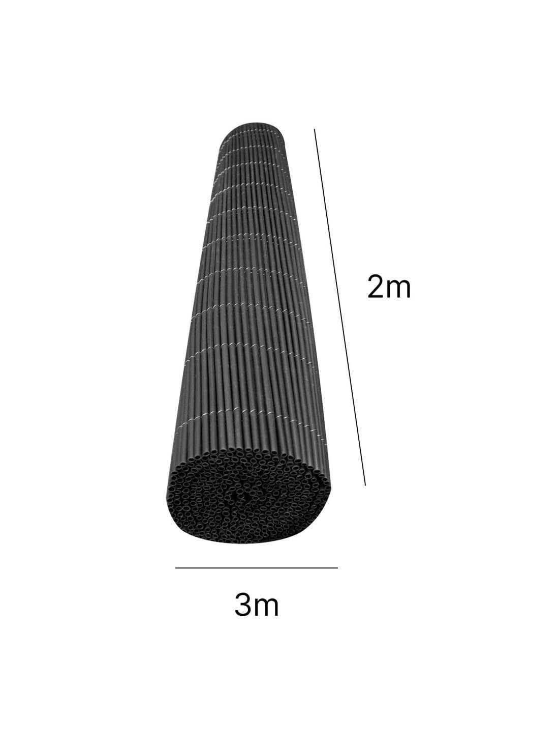 Jardin202 - Mimbre Artificial con Tratamiento Anti-UV y 90% de Ocultación - Varillas PP+PE en Colores Verde, Beige, Marrón y Gris | 2x3m (Gris)