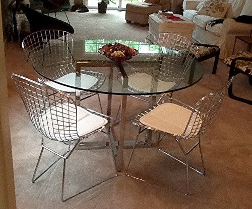 Mod Made Mid Century Modern Chrome Wire Dining Side Chair For Dining Room Kitchen Or Outdoor, White #TOP1