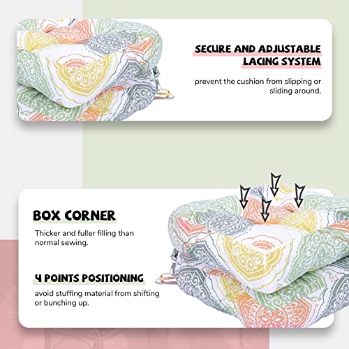 Raclvay Outdoor Cushions 19" X 19" Patio Chair Seat Pads, Indoor Full-Length Ties For Non-Slip Support, Plump Filling, Full Of Elasticity, Premium Comfortable Thick Fiber, Set Of 2, Pink #TOP3