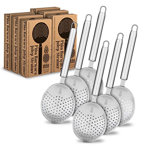 Piña Barware's The Lexington - Stainless Steel Commercial Julep Style Cocktail Bar Strainer, Brushed Finish Commercial Bar Pack