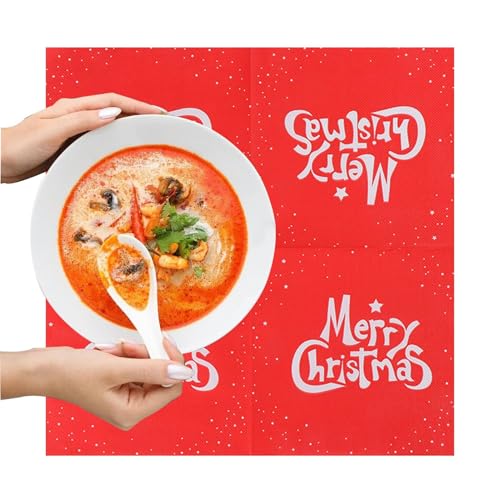 Servilletas de papel de Navidad, servilletas de papel para invitados, toallas de mano, servilletas de vacaciones, elegantes y resistentes toallas de papel de Navidad para el hogar, cocina y comedor